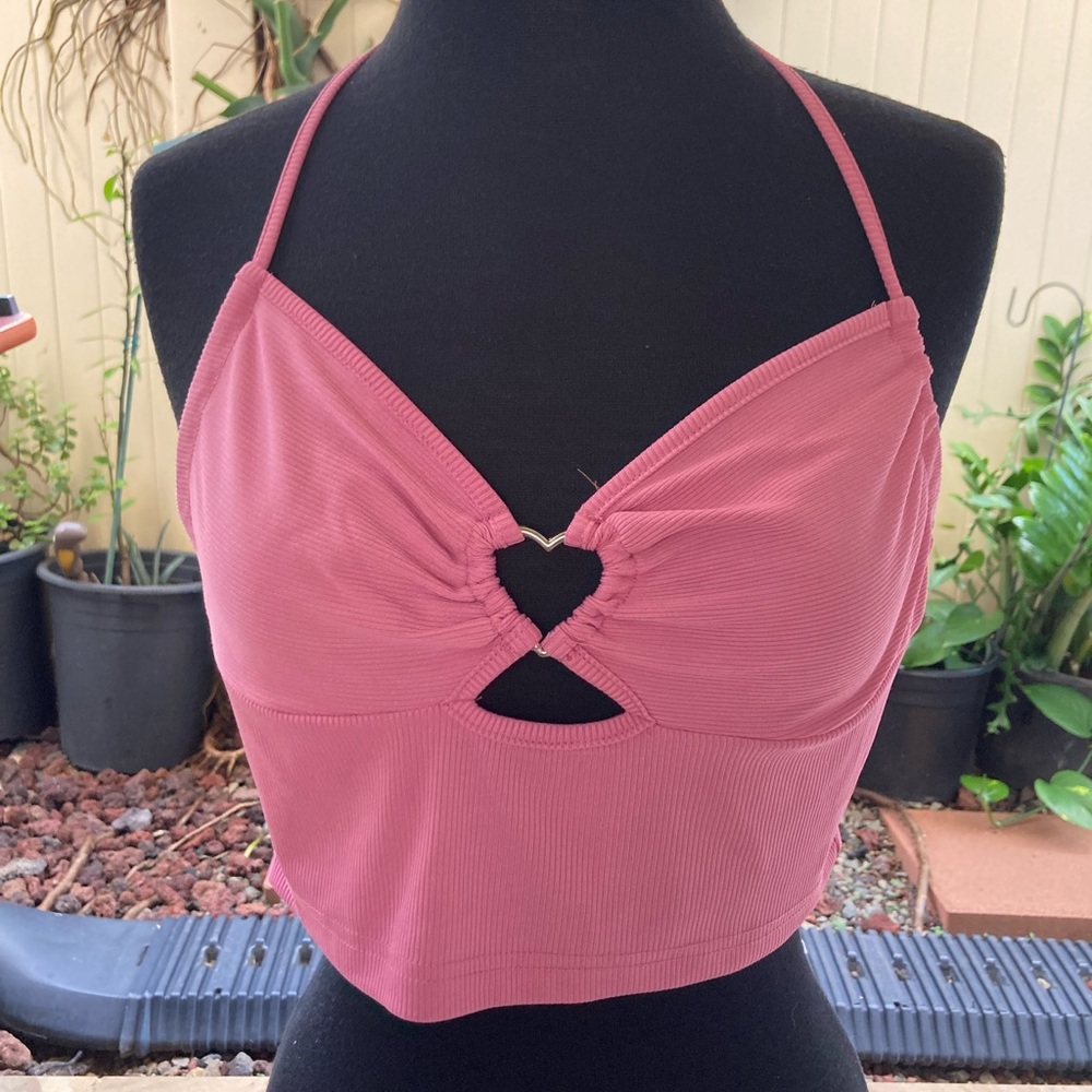 SHEIN $15 Pink Ribbed Top size M